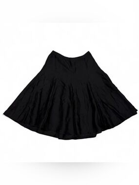 Vintage Banana Republic black silk midi flare skirt